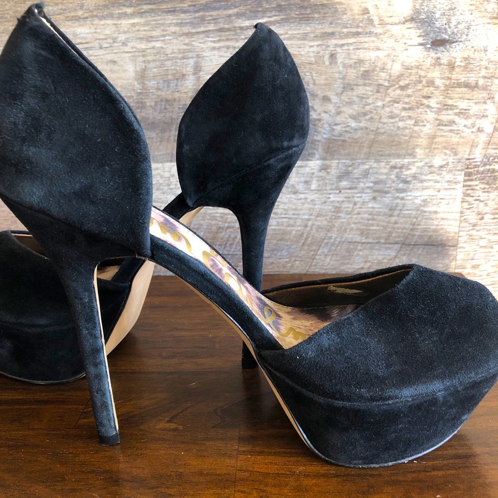 Sam Edelman Marina Platform Heels Leather Suede 8M